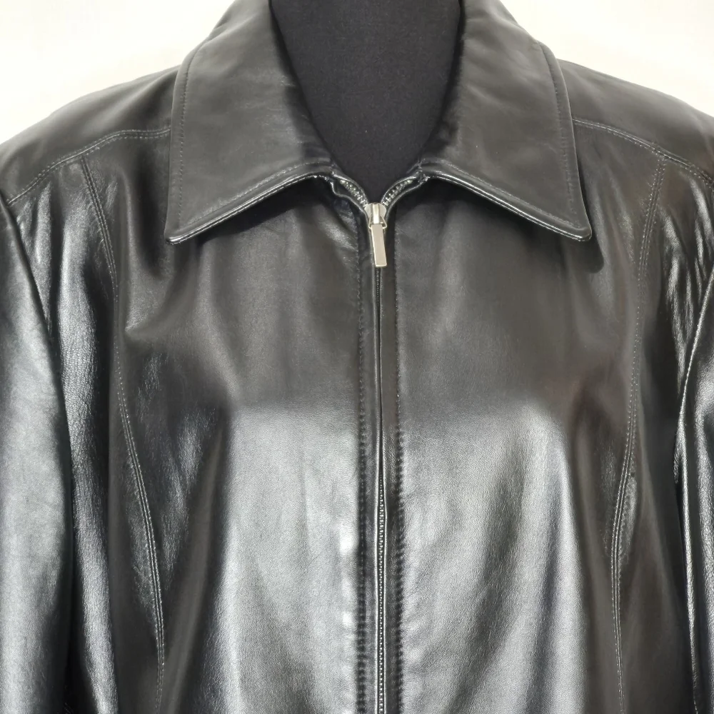 Colebrook Classics Vintage Black Leather Jacket - Size XL
